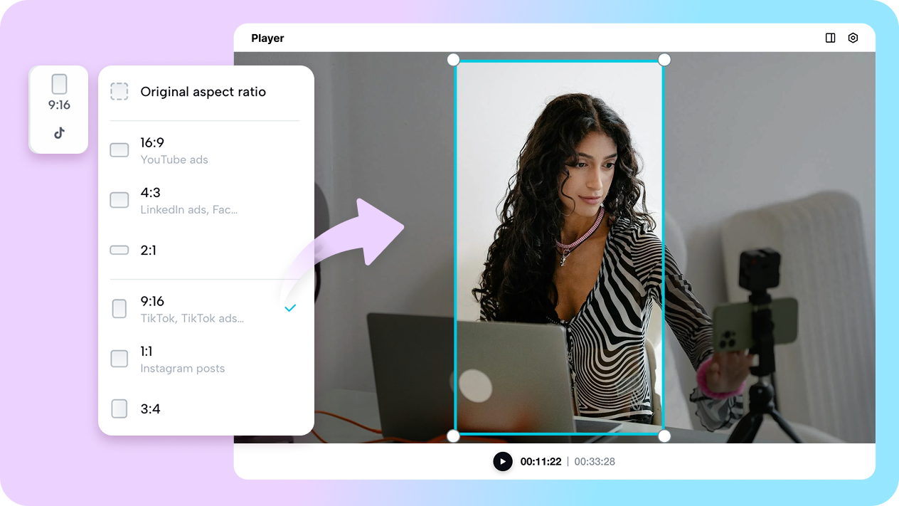 Crop and resize custom aspect ratios for platforms